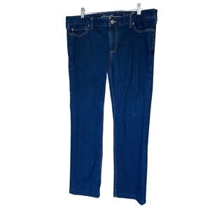 Eddie Bauer Women's Truly Straight Jeans in Dark Wash. Size 14